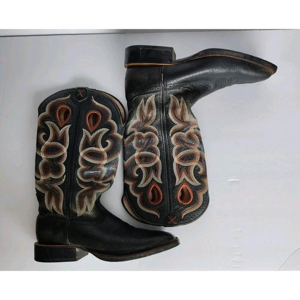 Twisted X Mens Size 8B WRS0006 Leather Steel Toe Square Western Work Barn Boots
